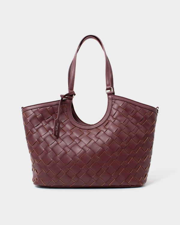 Cartera Tote LuxLink — color burgundy
