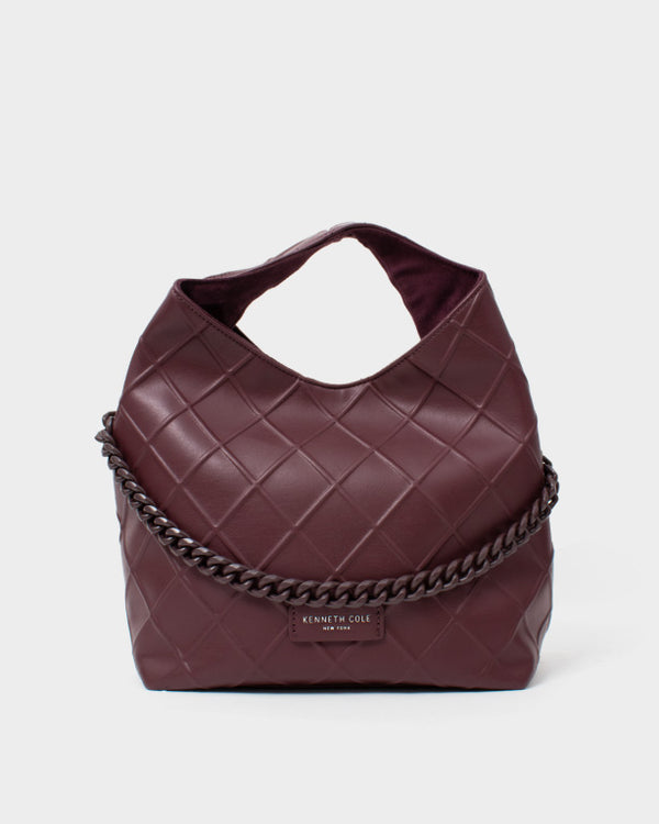Cartera Hobo LuxLink — color burgundy